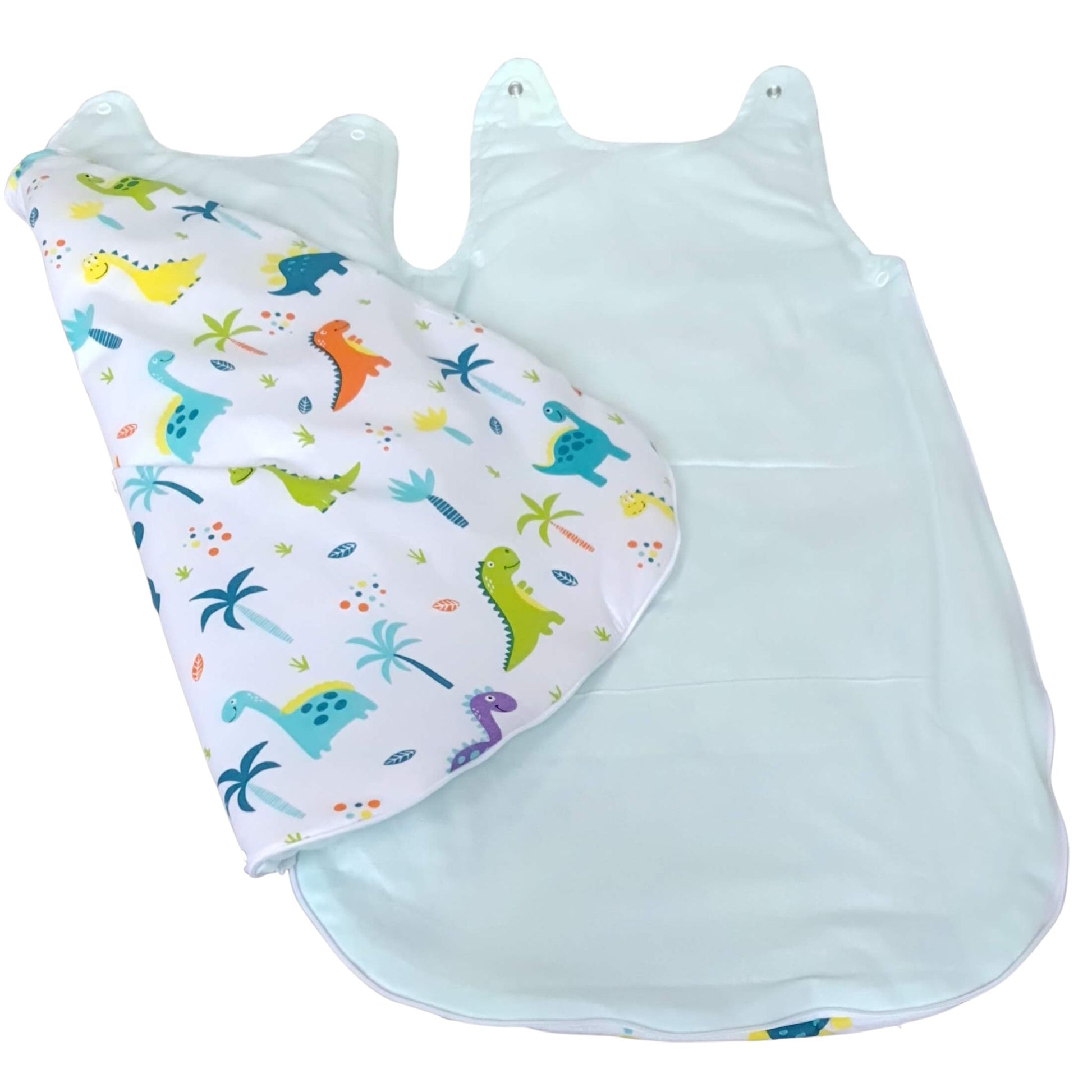 baby sleeping bag cotton 2.5 tod blue yellow green dinosaurs