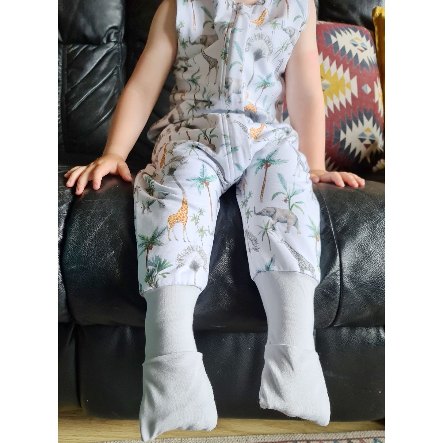 evcushy sleeping bag with feet for 1-2 3-4 years old safari jungle