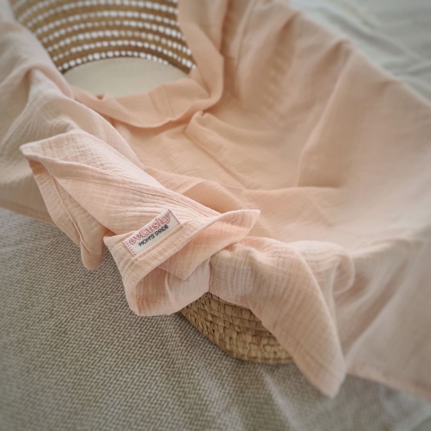 evCushy breathable blankets for swaddling newborns 100% muslin pink