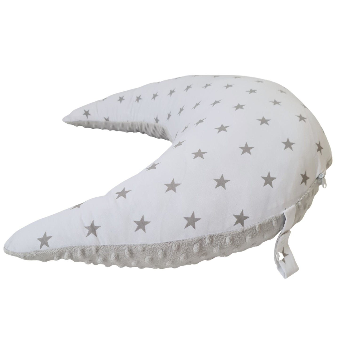 Moon Shape Nursing Baby Pillow with Cover - Grey