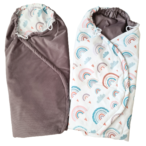 baby 0-12 months car seat blanket swaddle for infants with rainbows