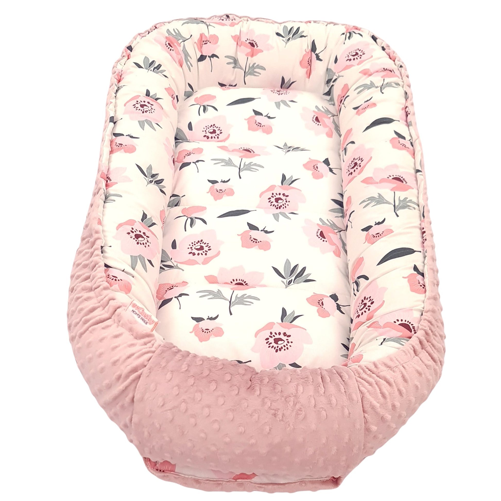 Cosy and soothing baby lounger for 6-36 months pink baby girl nest