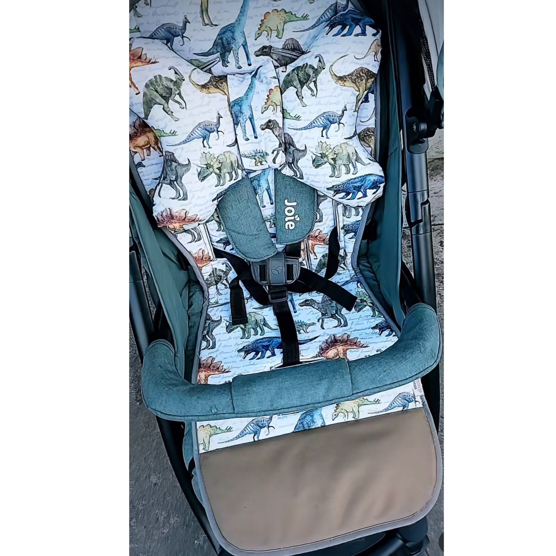 evcushy stroller accessories liner and head support pillow dinosaurs pattern