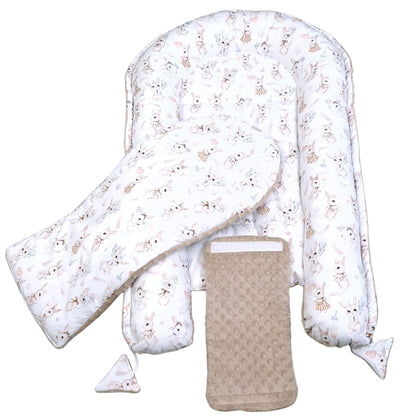 Retro Bunny Baby Nest Pod Lounger for Newborn (0-9 Months)