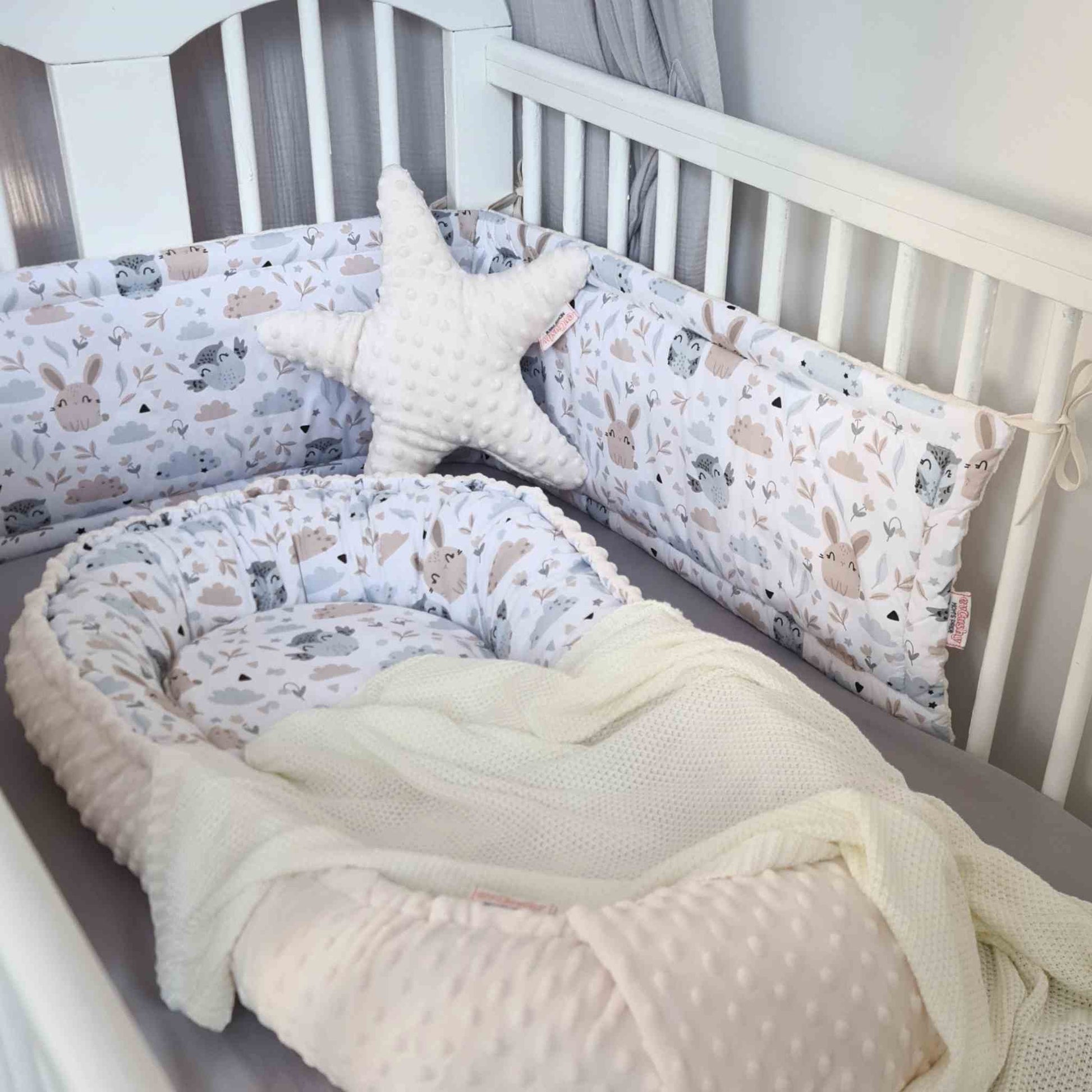 baby cot accessories cot bed bumper baby nest bamboo blanket star pillow in the cot bed 