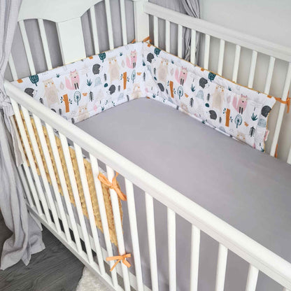 baby cot bed bumpers woodland forest animals evcushy 