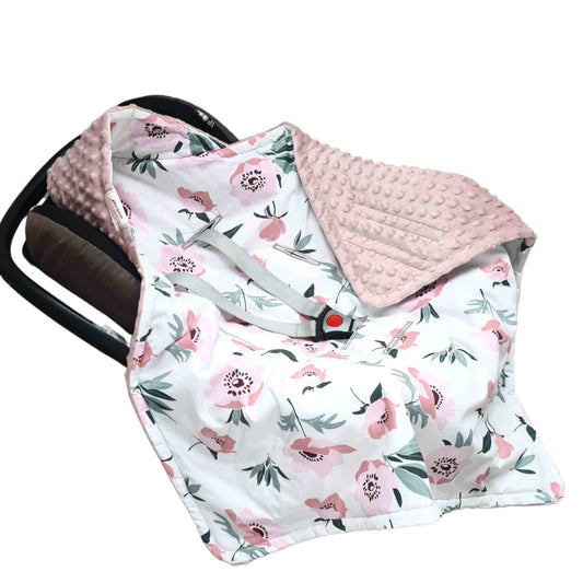 baby girl car seat blankets for newborn poppies flower wiyh pink plush in ireland