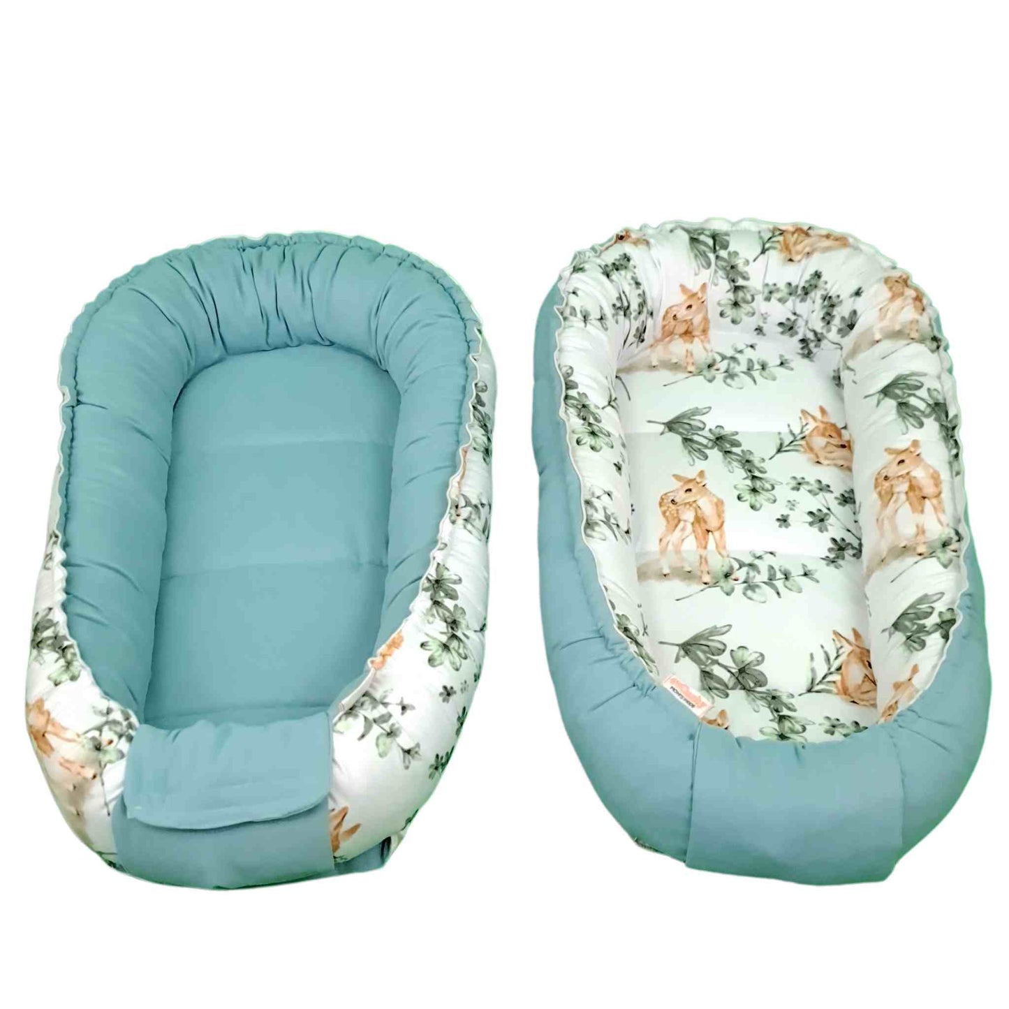 Baby Nest Pod Lounger Deluxe 0-9 months - Baby Deer Mint