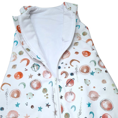 baby and toddler sleeping bag with feet space planets stars 2.5 tog all year round