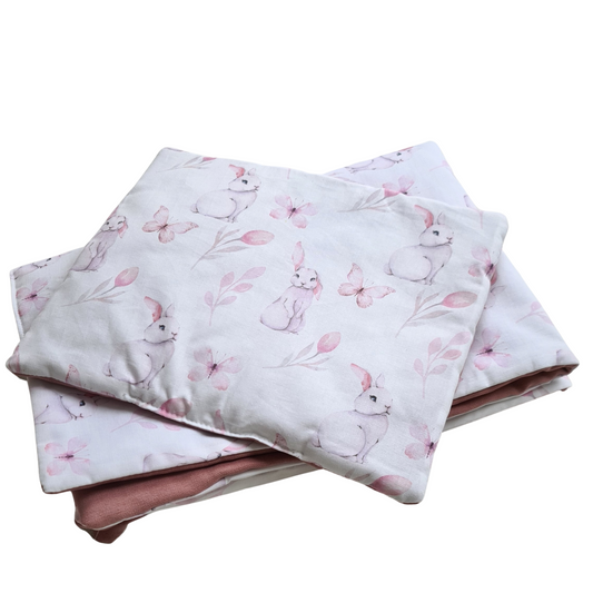 baby blanket quilt pink bunnies