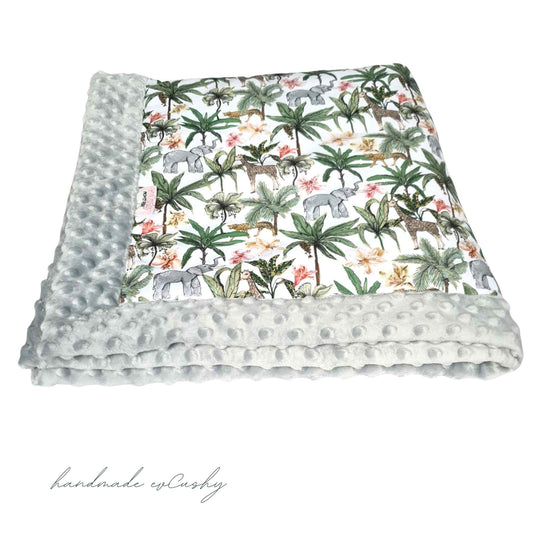 Cozy Jungle Blanket: Generous 90x100cm Size, Triple-Layered Comfort, Perfect for Baby Cots and On-the-Go Snuggling