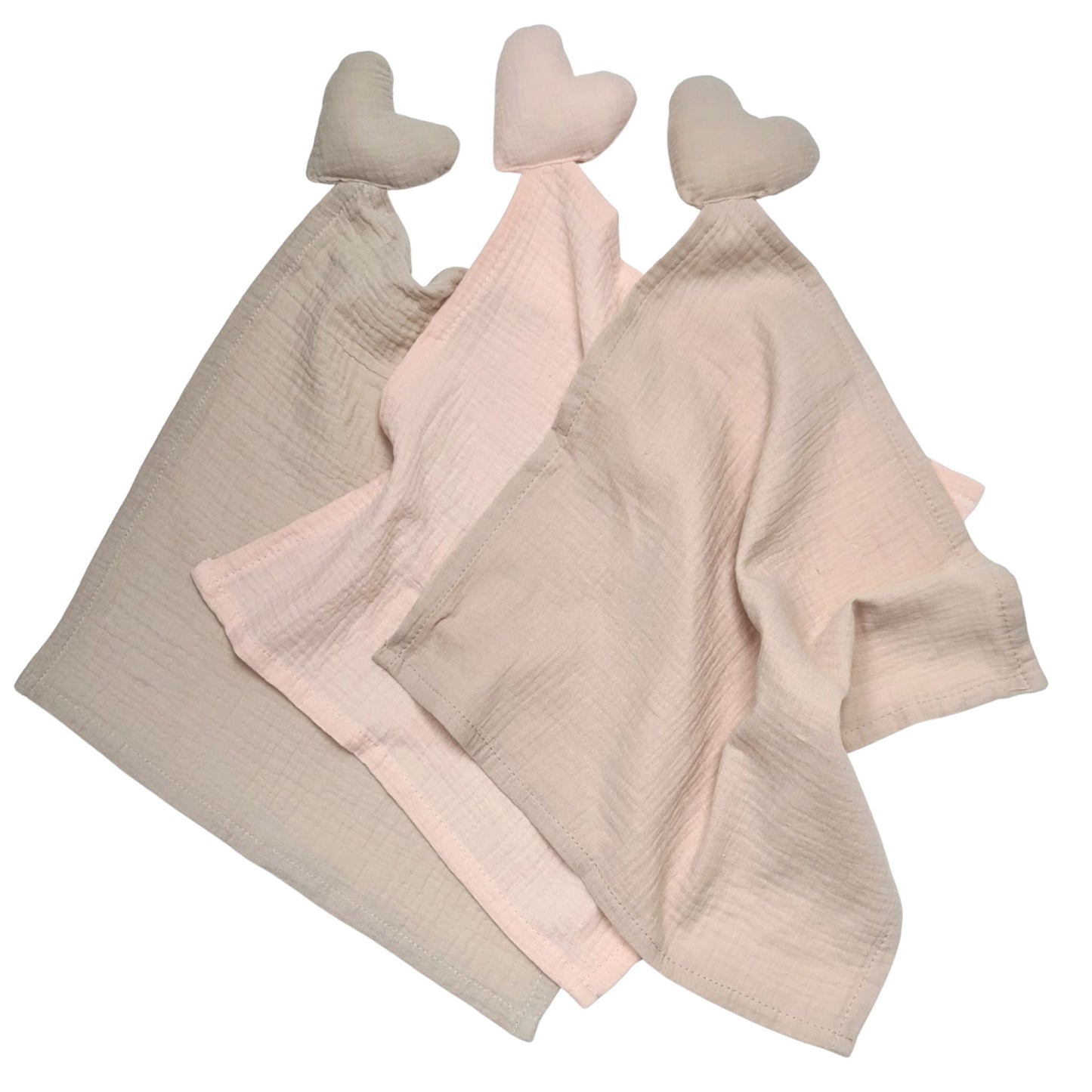 muslin squares 3 pack tan pink colours comforter blanket