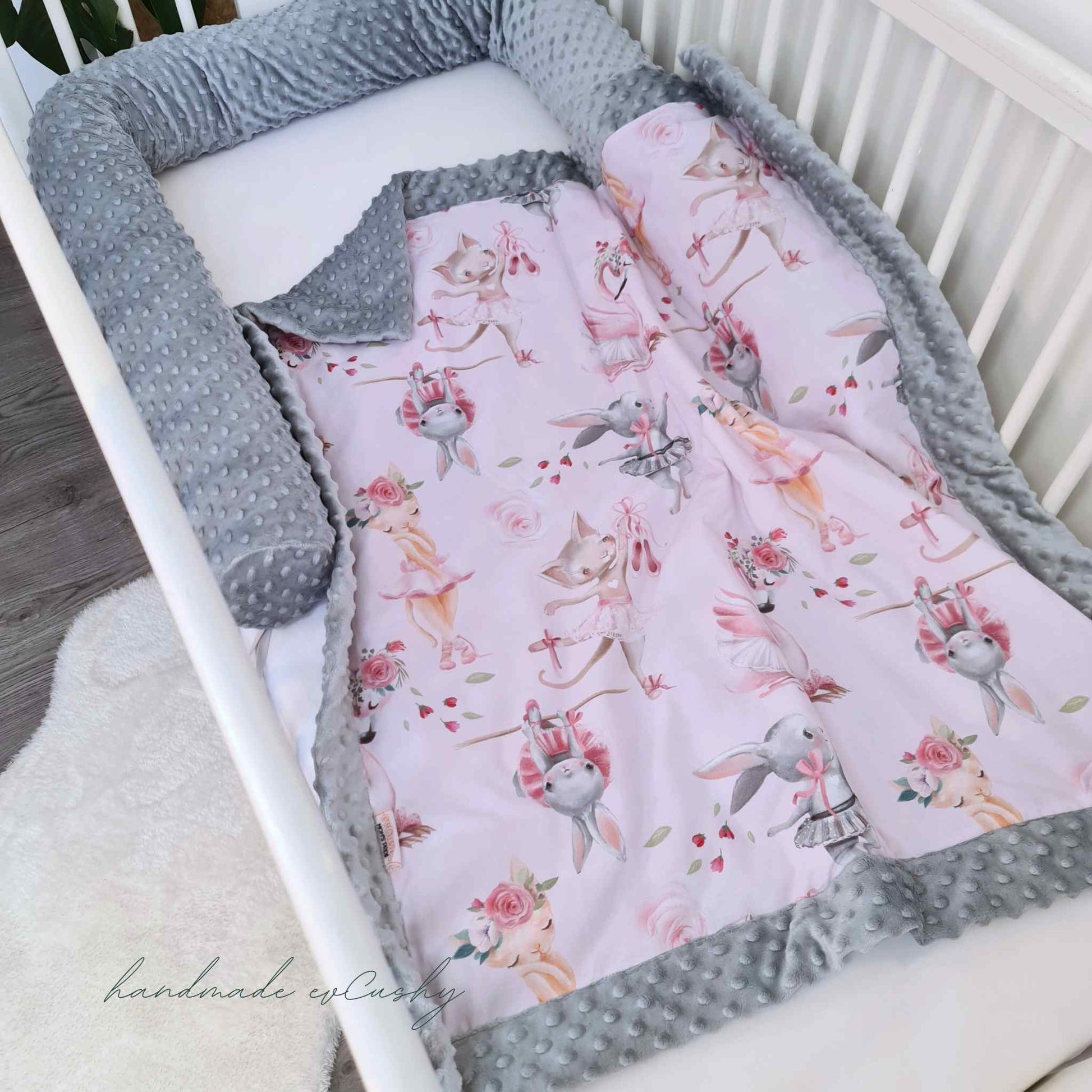 blanket for baby girl pink and grey cosy blanket breathable cotton evcushy