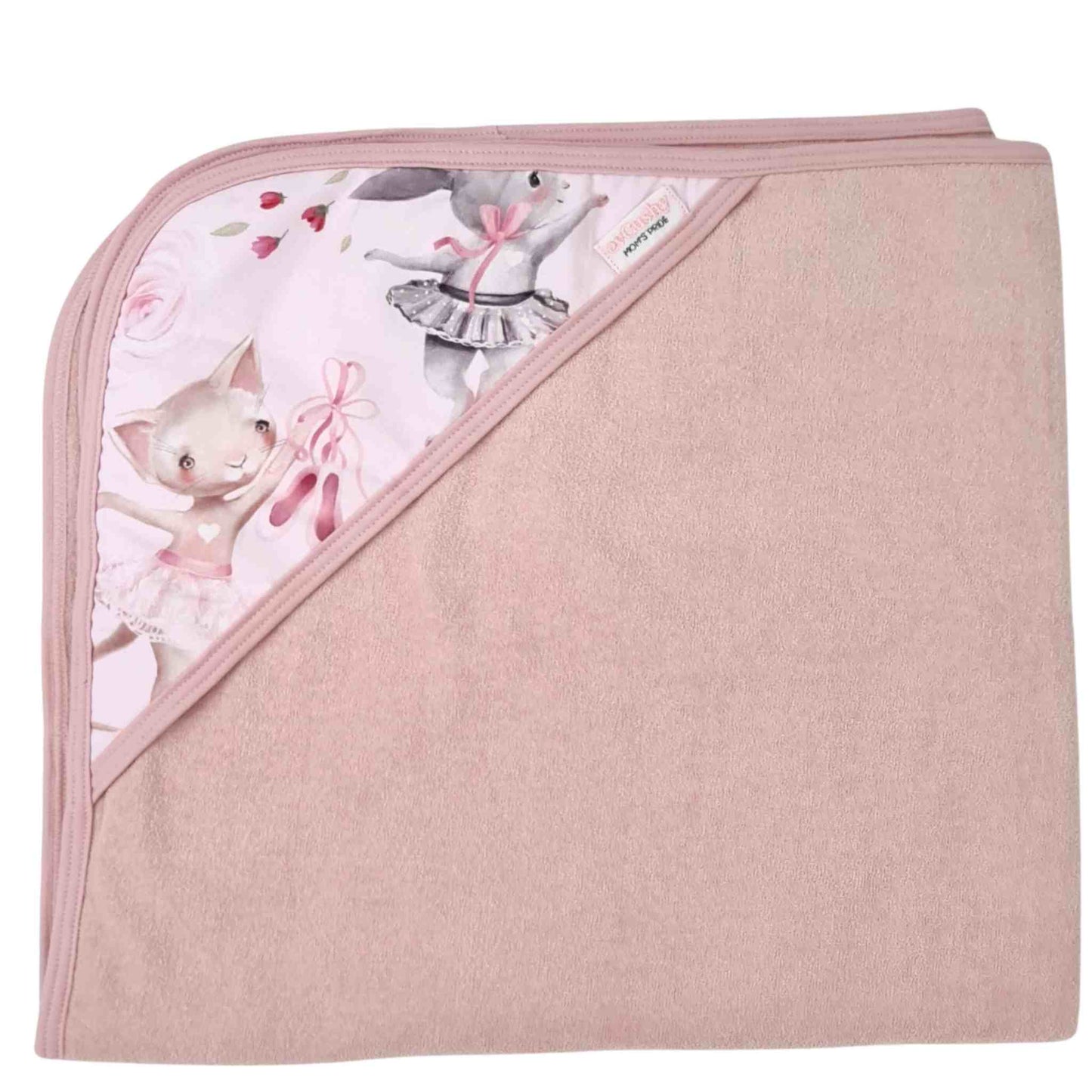 baby and toddler hooded towel cotton pink 0-4 years