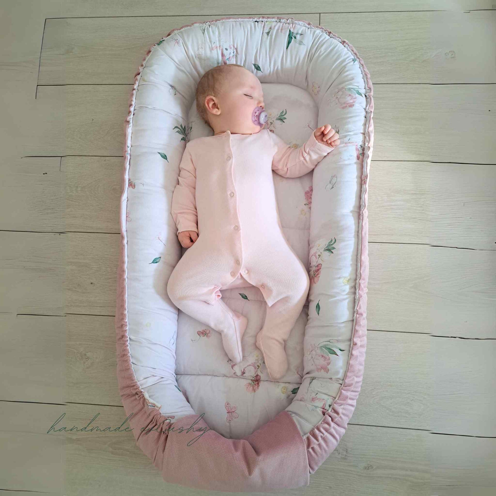 baby nest for bigger children xxl size for toddlers 6 months plus pink with bunnies