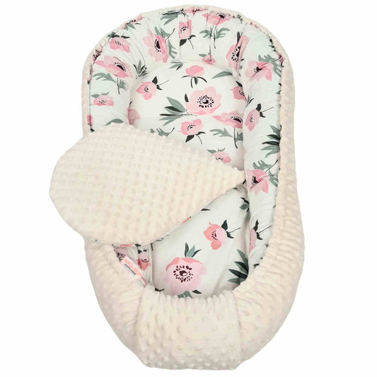 baby nest sleep pod floral pattern poppies evCushy