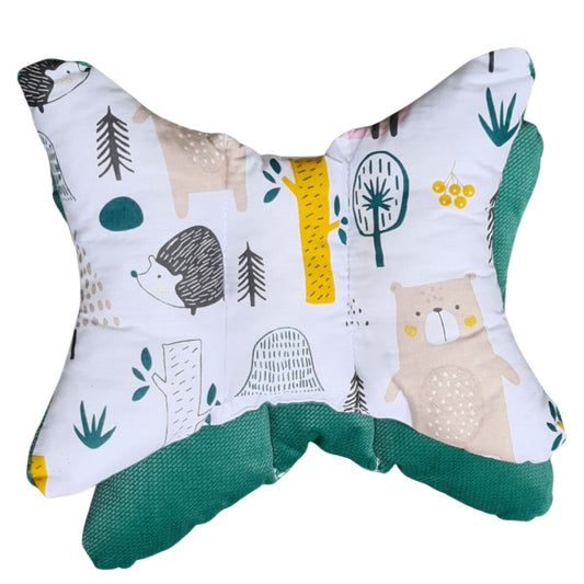 Baby Head Support Pillow- Green Magical Forest Friends