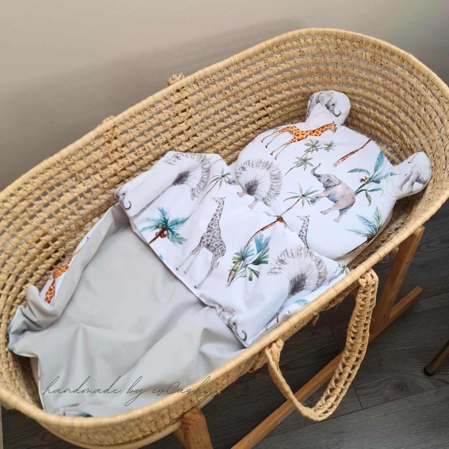 newborn bundle pillow quilt grey with safari pattern evcushy