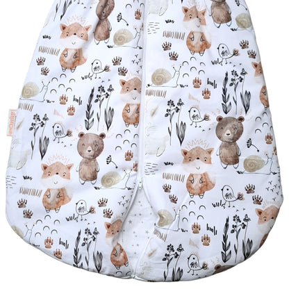 baby sleeping bag 2.5 tog forest 0-12 months forest woodland animals