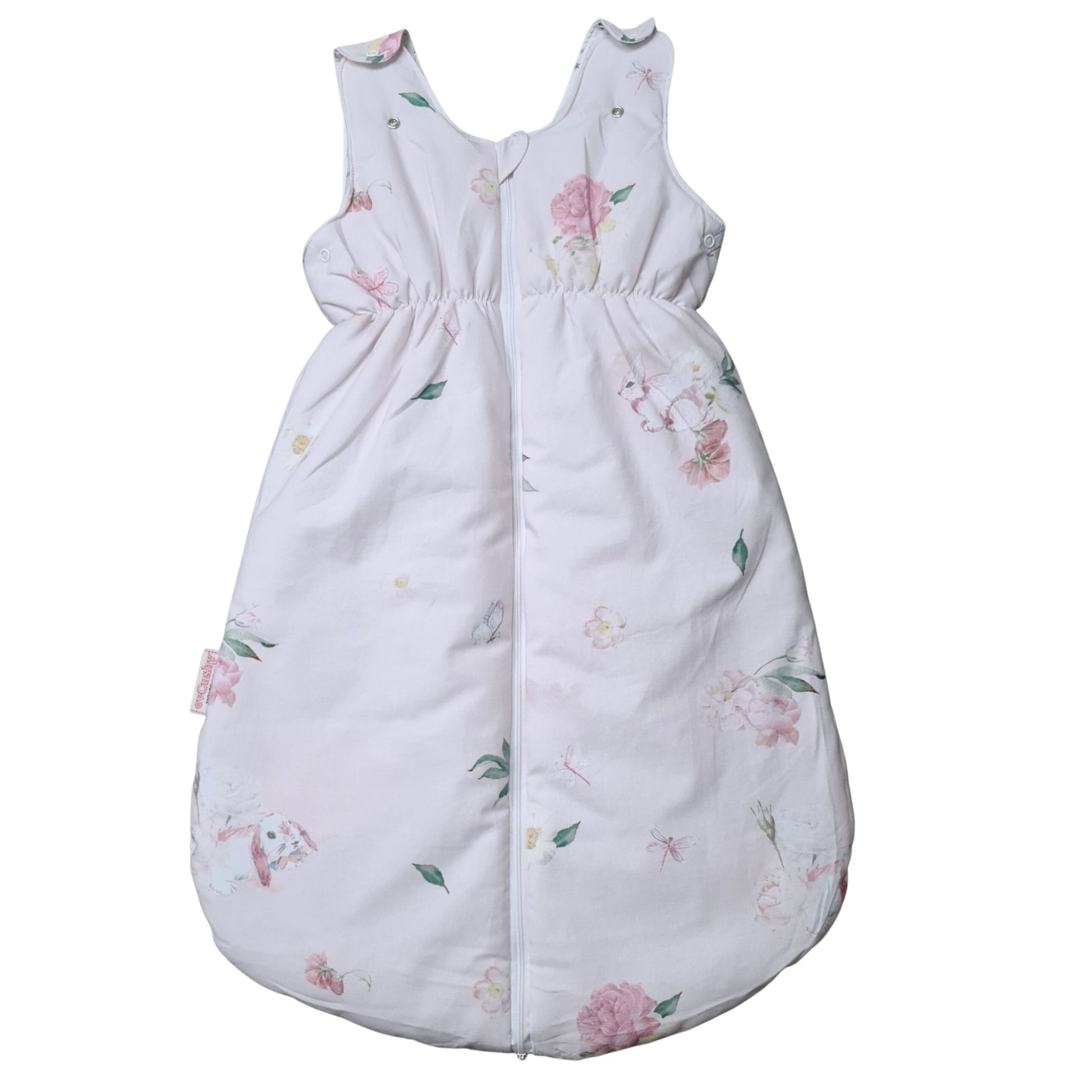 sleeping bags for baby pink with bunnies and floral pattern 2.5 tog
