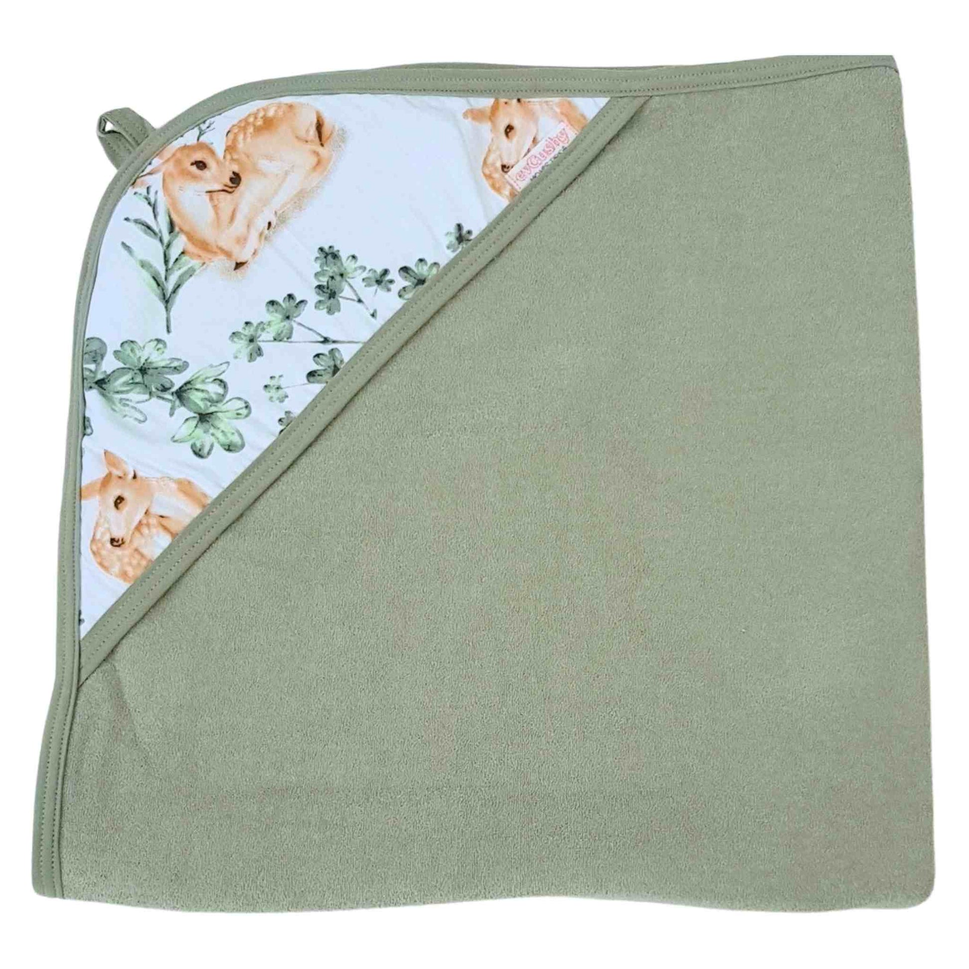 baby towel with hood green for newborn till 4 years 100x100cm made from cotton 