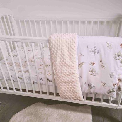 bedding set for baby crib quilt and pillow for girl geese pattern cotton and cosy fleece