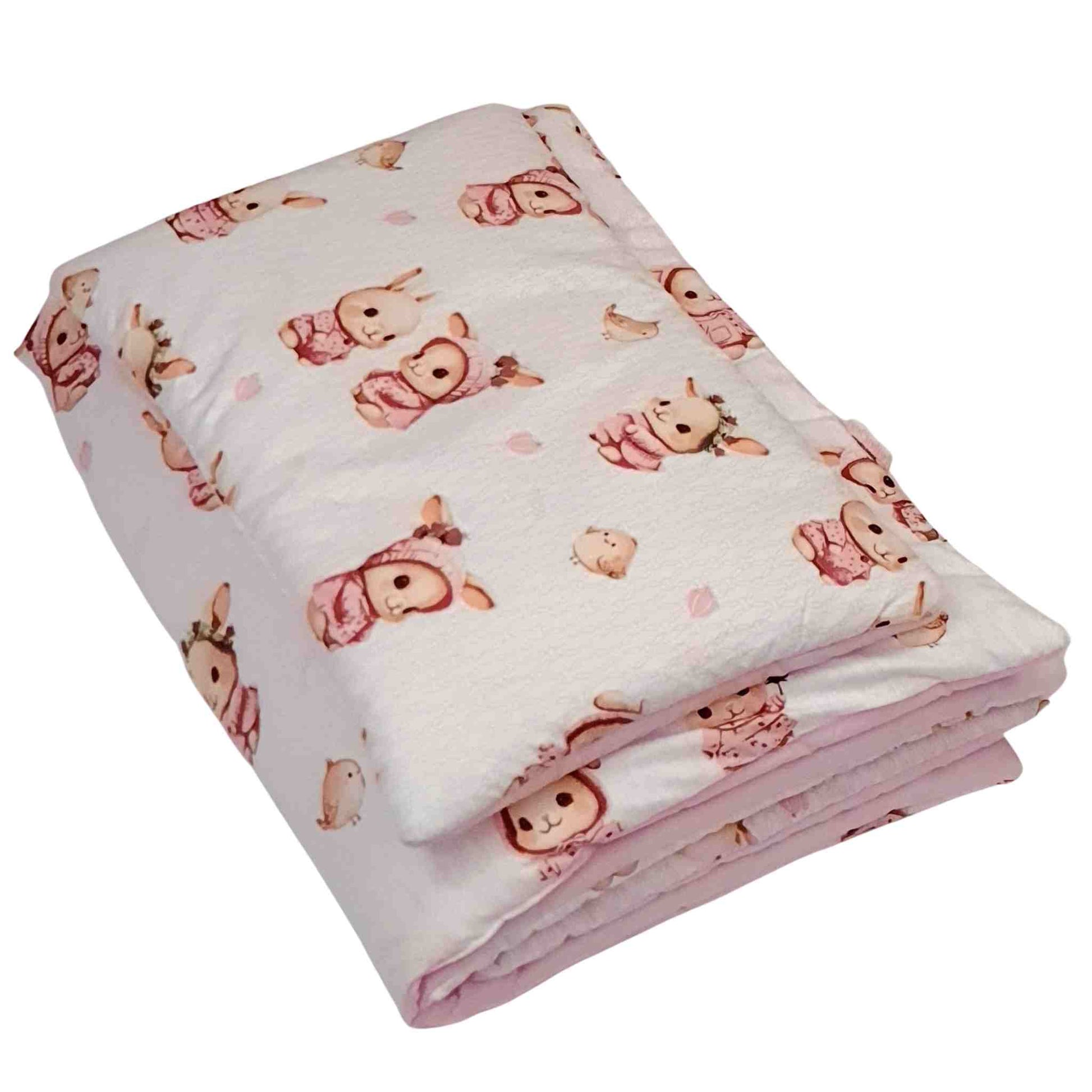 bedding with filling 100% cotton pink bunnies 1-5 years