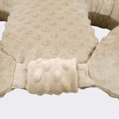 evcushy nursing pillow for twins with cosy soft cover in beige colour gender neutral