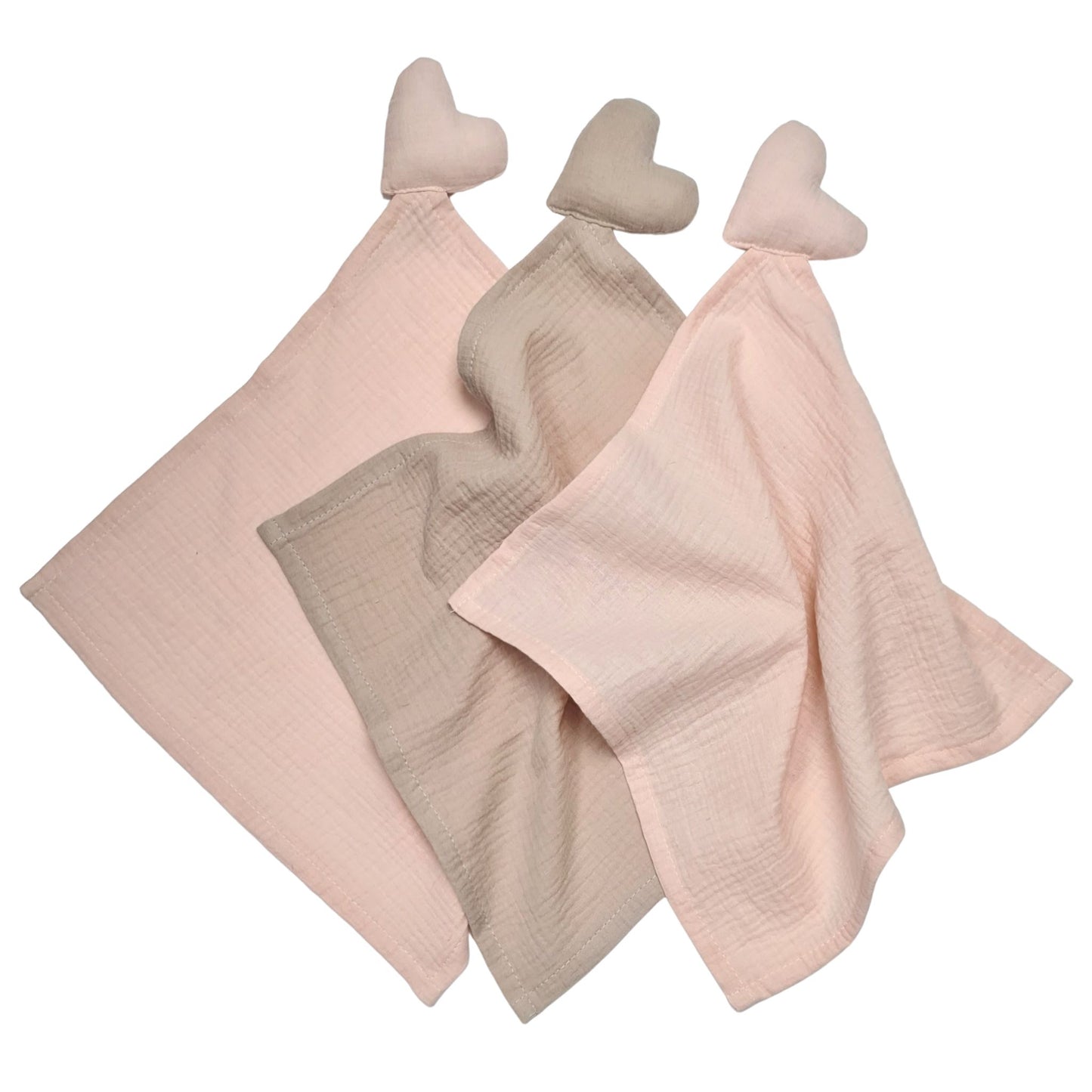 muslin squares 3 pack  comforter blanket security blanket pink