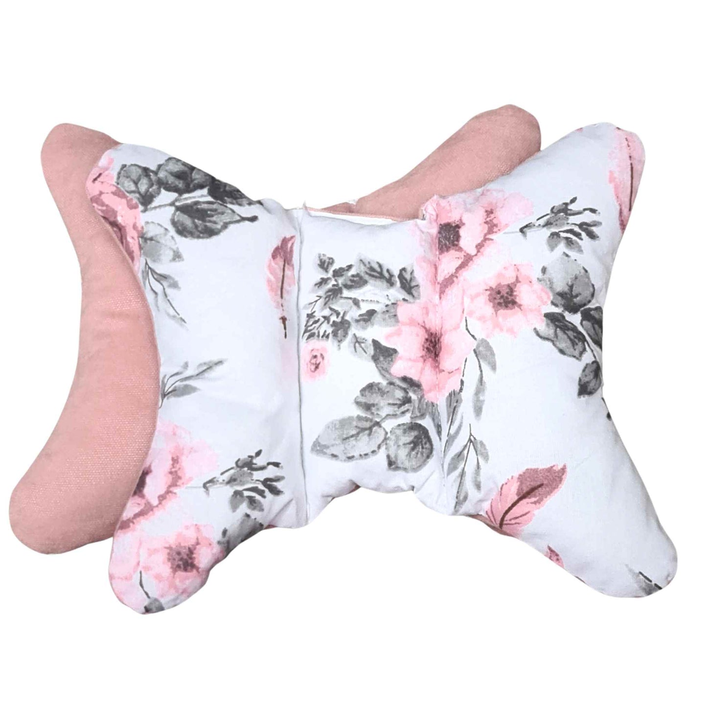 butterfly pillow for baby head support pink with flowers pattern evcushy 