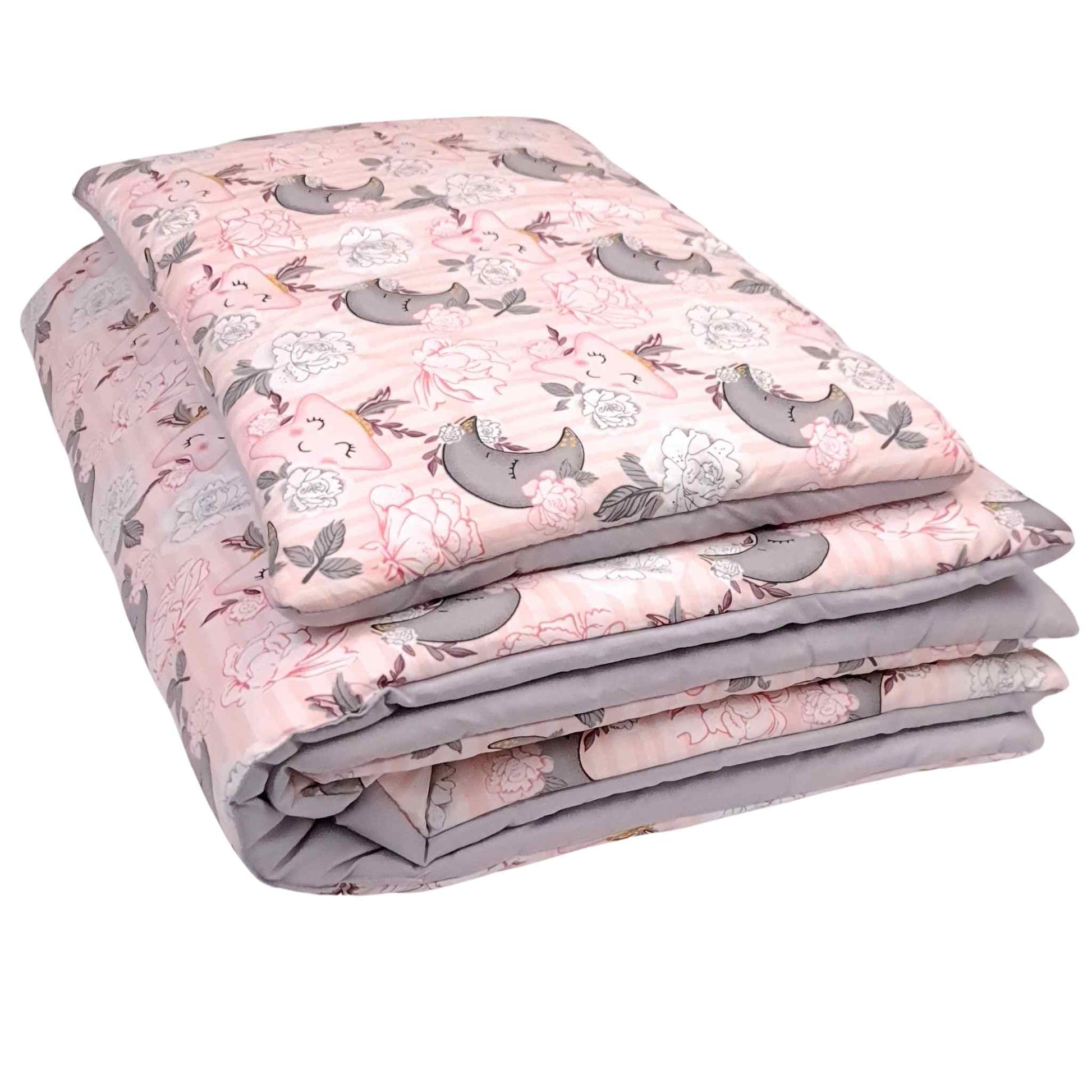 children bed clothes bedding with filling pink moons 1-5 years