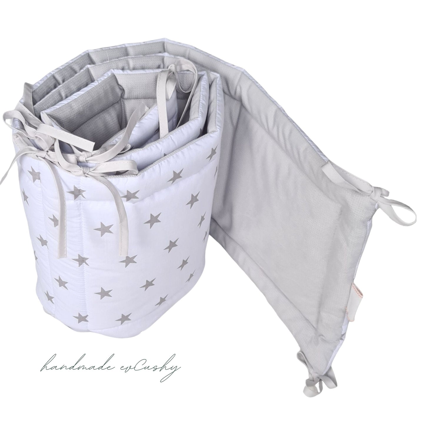 White Bumper with Grey Stars, Reversible Grey Side