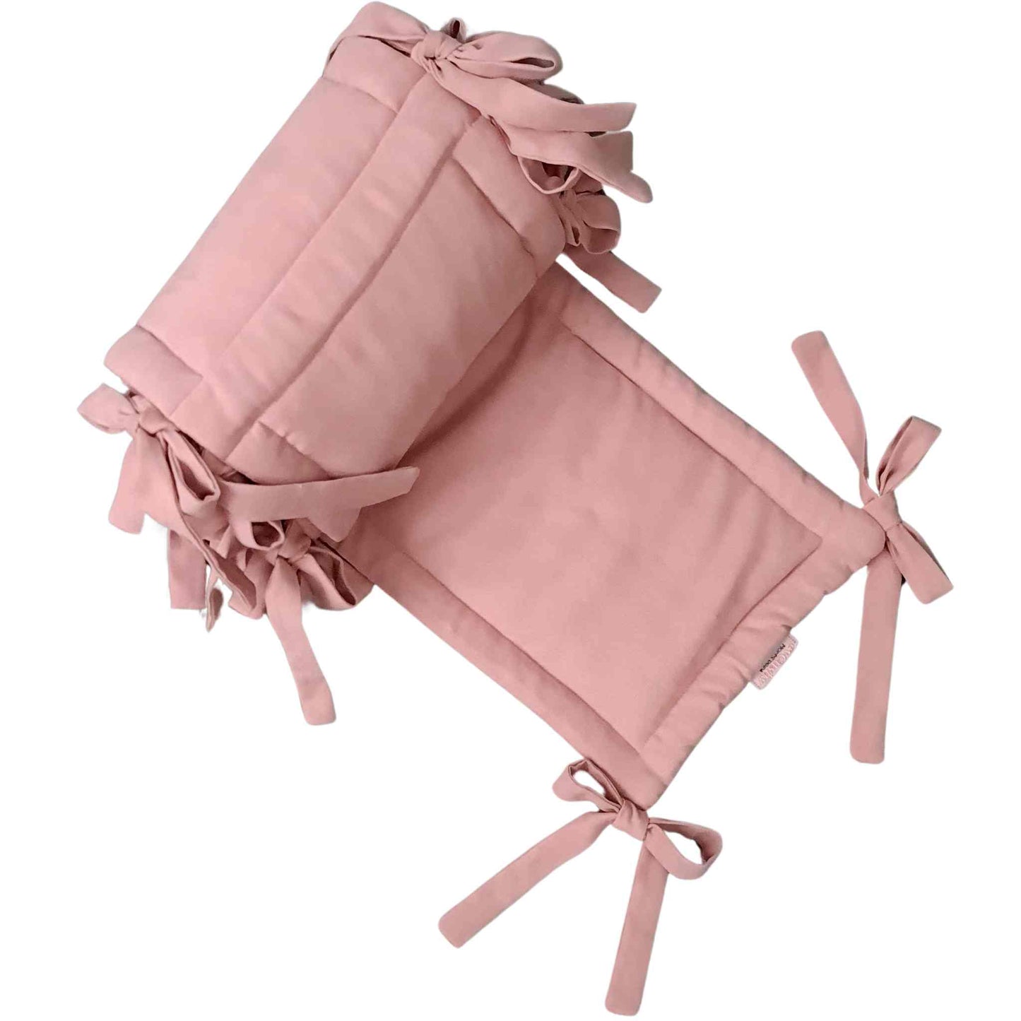well padded bumper for baby girl crib solid pink breathable fabric evCushy