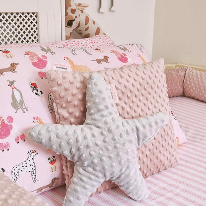 star pillow fleece pillow grey pink pillow for baby room comfort pillow evCushy