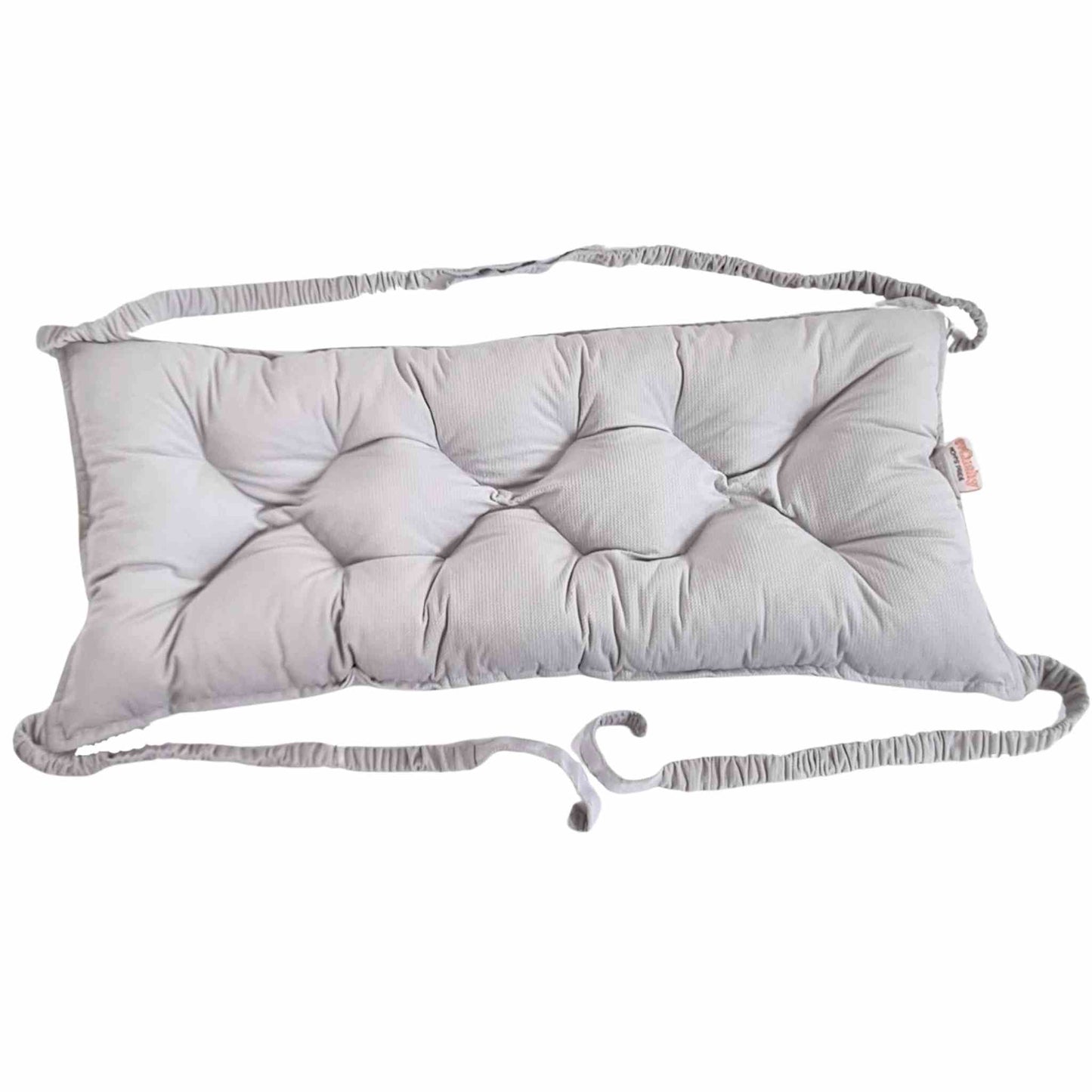 cushion for wooden headboard baby cot bed gry colour made of velvet 70cm long
