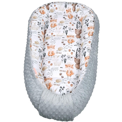 Cosy dimple fleece reverse side of baby sleeping nest – soft soothing newborn lounger