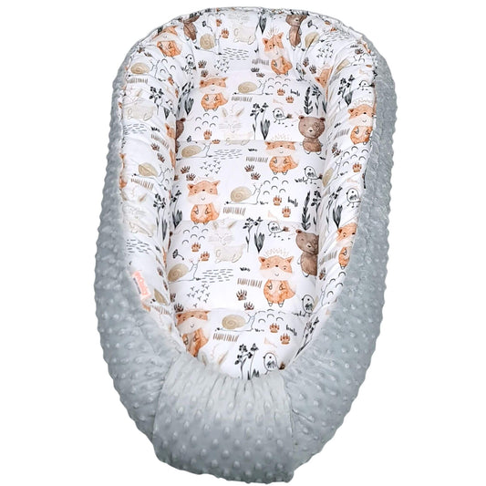Cosy dimple fleece reverse side of baby sleeping nest – soft soothing newborn lounger