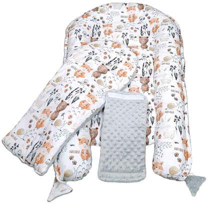 Forest Friends breathable baby nest front view pod and liner– safe sleeping nest for newborns by Evcushy