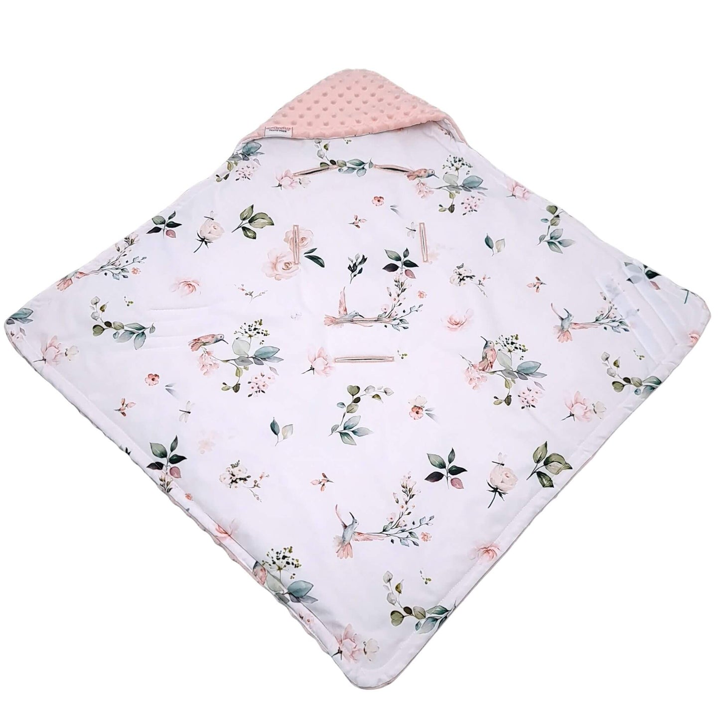 Hood detail of Evcushy Hummingbird Garden Blanket for added warmth and comfort