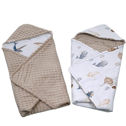 Infant Car Seat Blanket With Hood – Toupe | Premium Cotton | Sky Voyage | Newborn+ | NEW