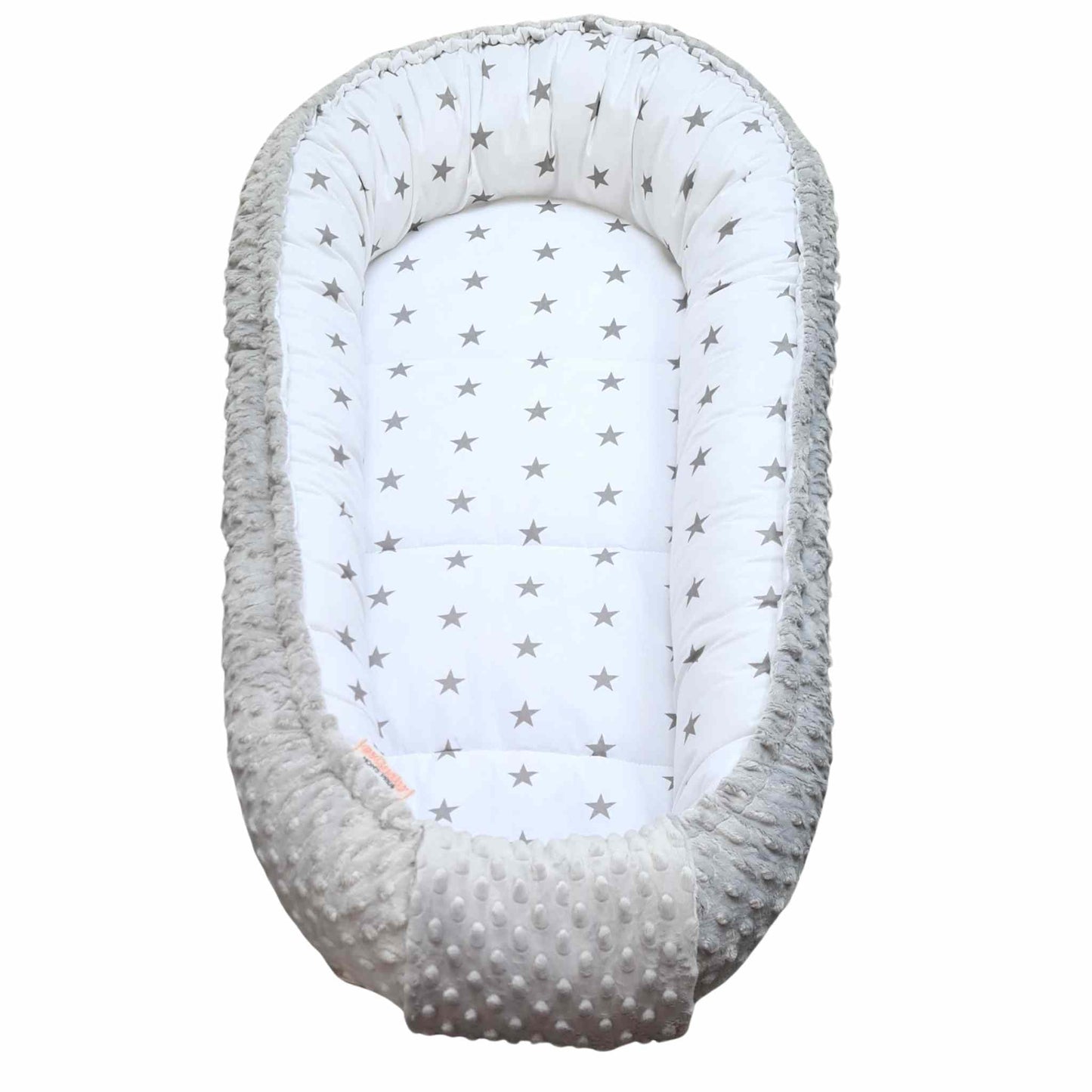 evcushy cosy baby nest sleeping pod for baby 0+ months grey & white cosy safe nest up to 9 months