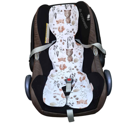 evcushy liner for car seat cotton breathable  0-9 months antisweat insert forest cover for car seat