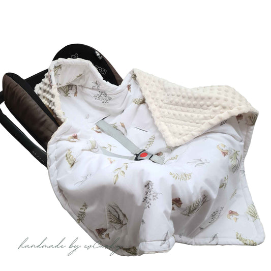 evcushy car seat blanket for infants  cream fleece cotton