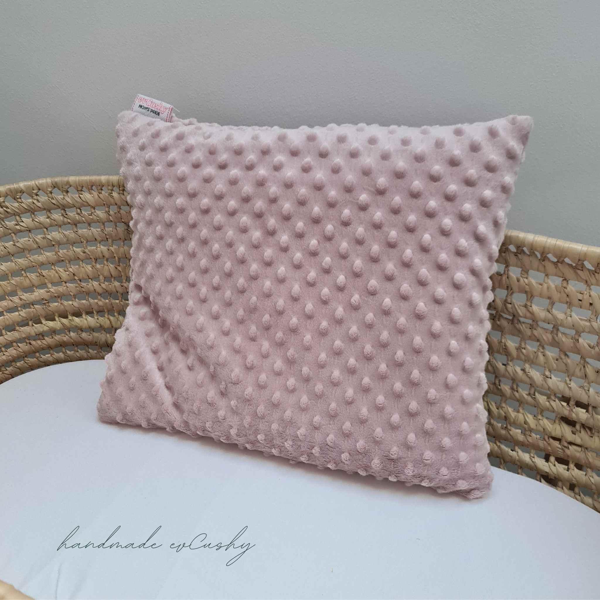 evCushy Children s Throw Pillow 40x40cm Cozy Fleece Pink Grey Yellow Evcushy