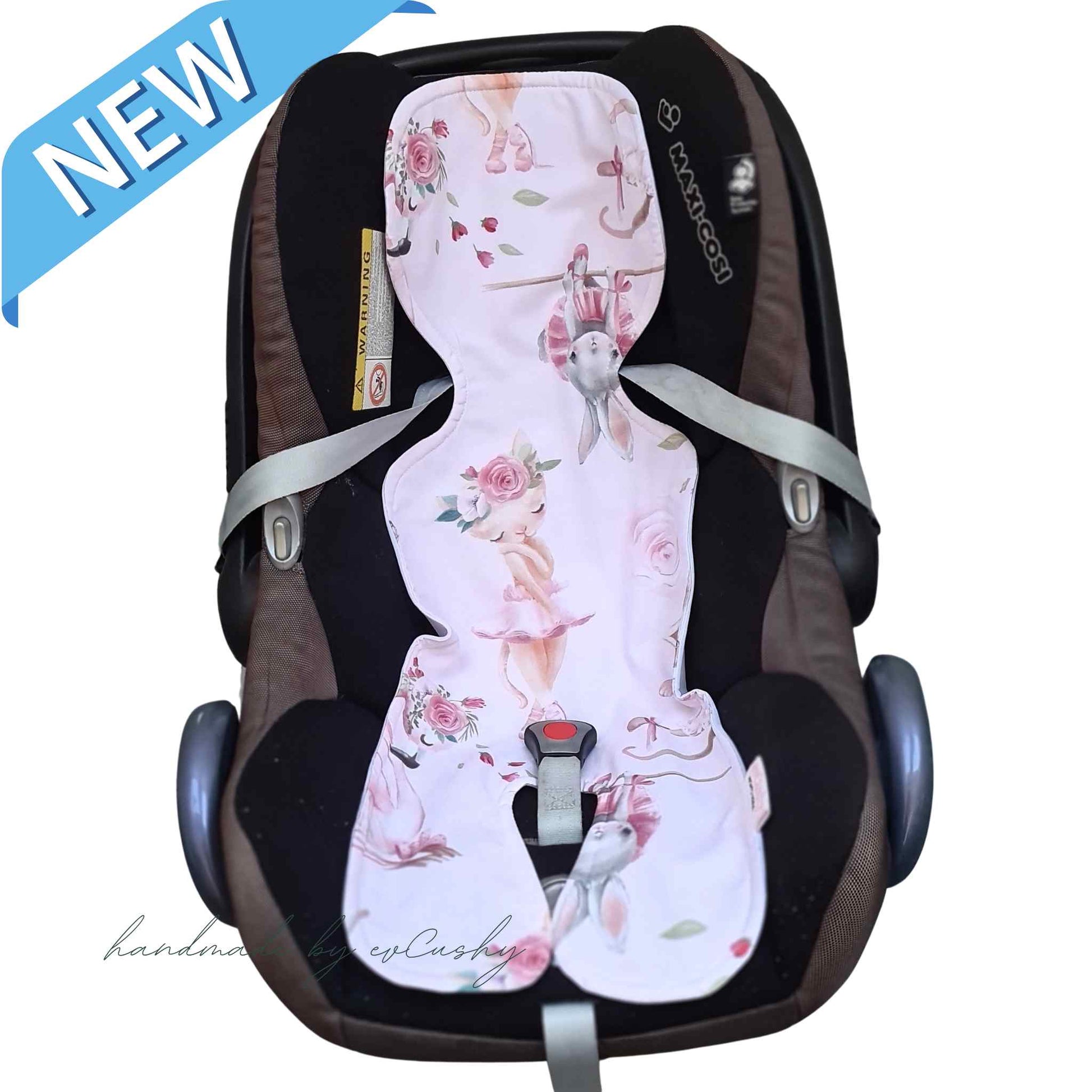 evcushy liner for car seat cotton breathable balerinas pink