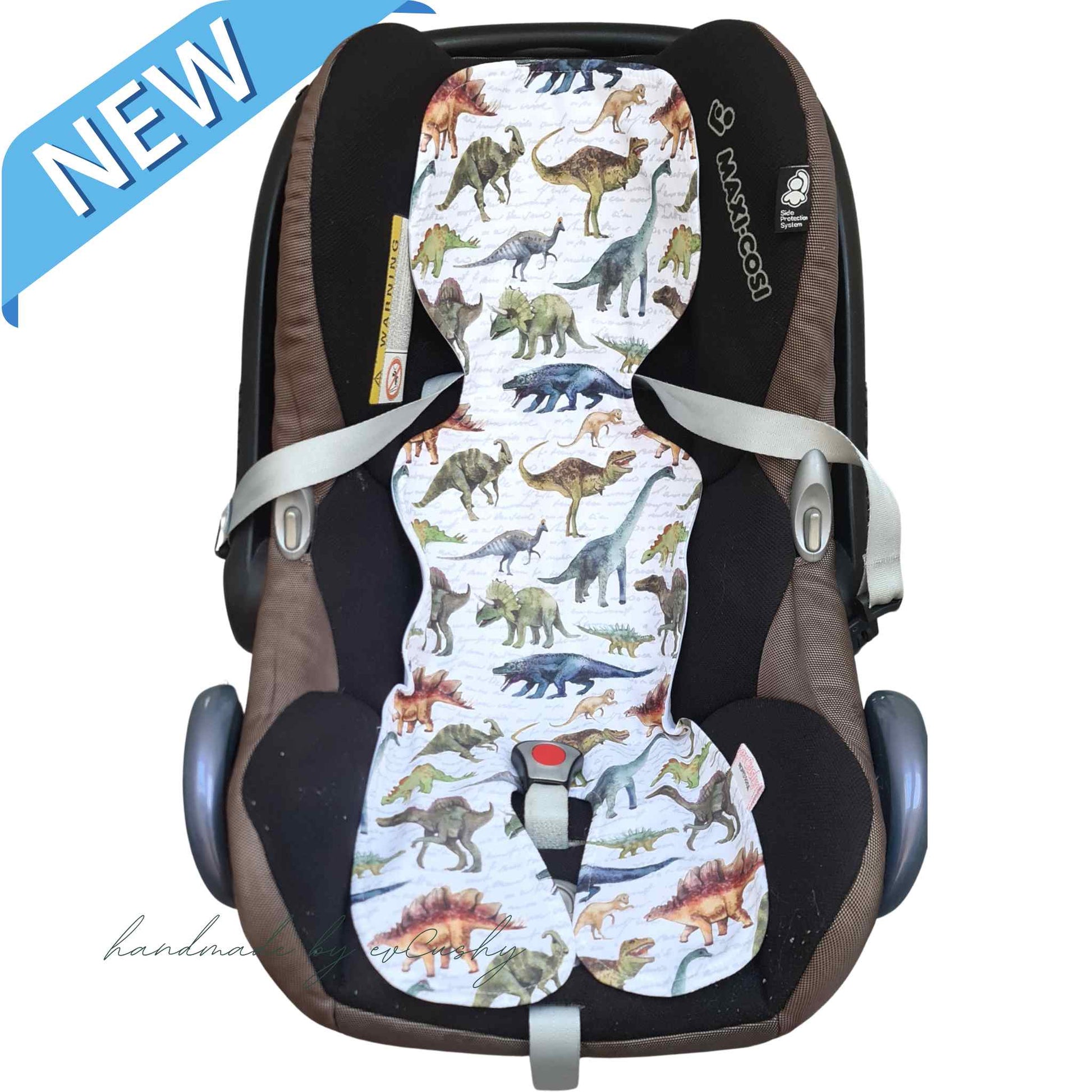 evcushy liner for car seat cotton breathable dinosaurs