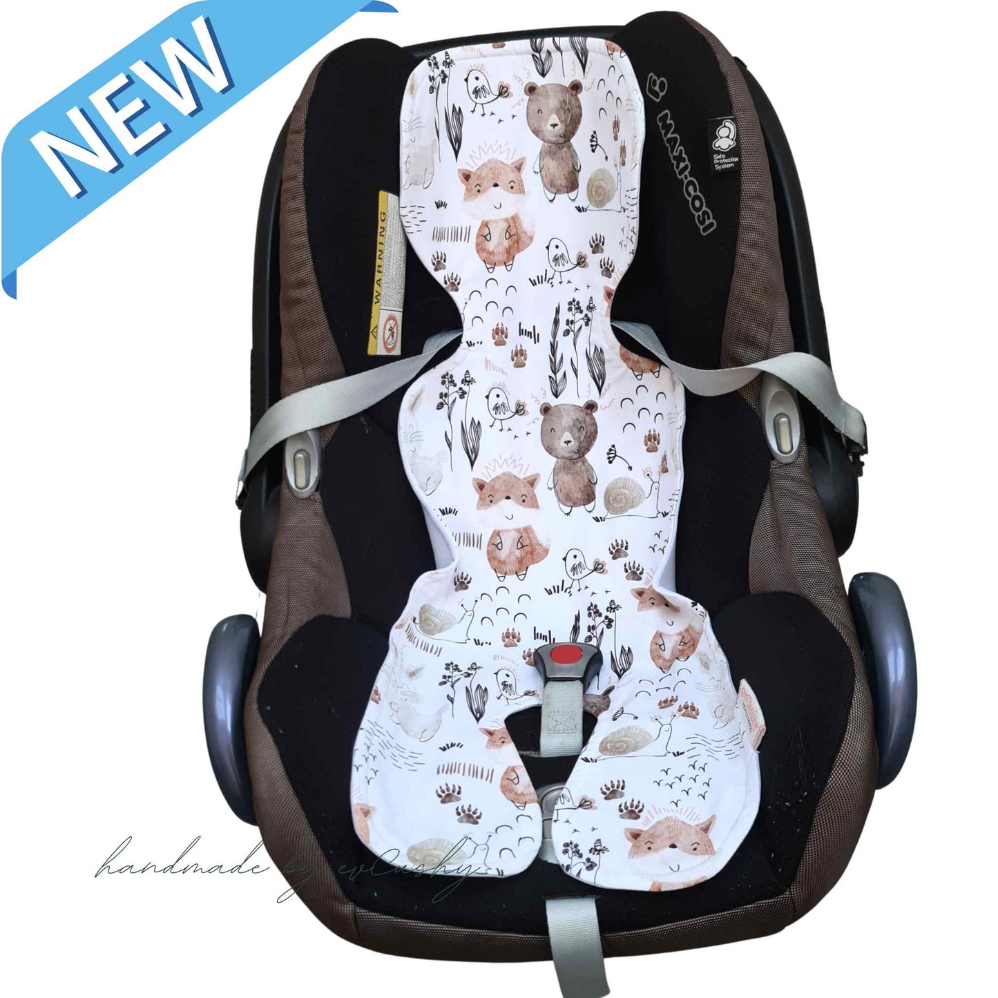 evcushy liner for car seat cotton breathable forest animals