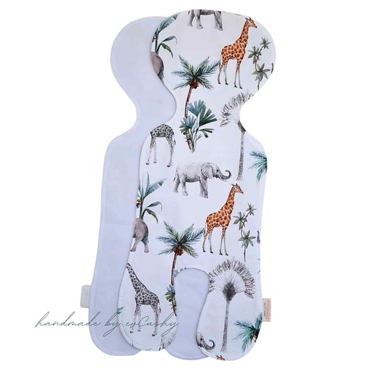 evcushy liner for car seat cotton breathable safari dream animals