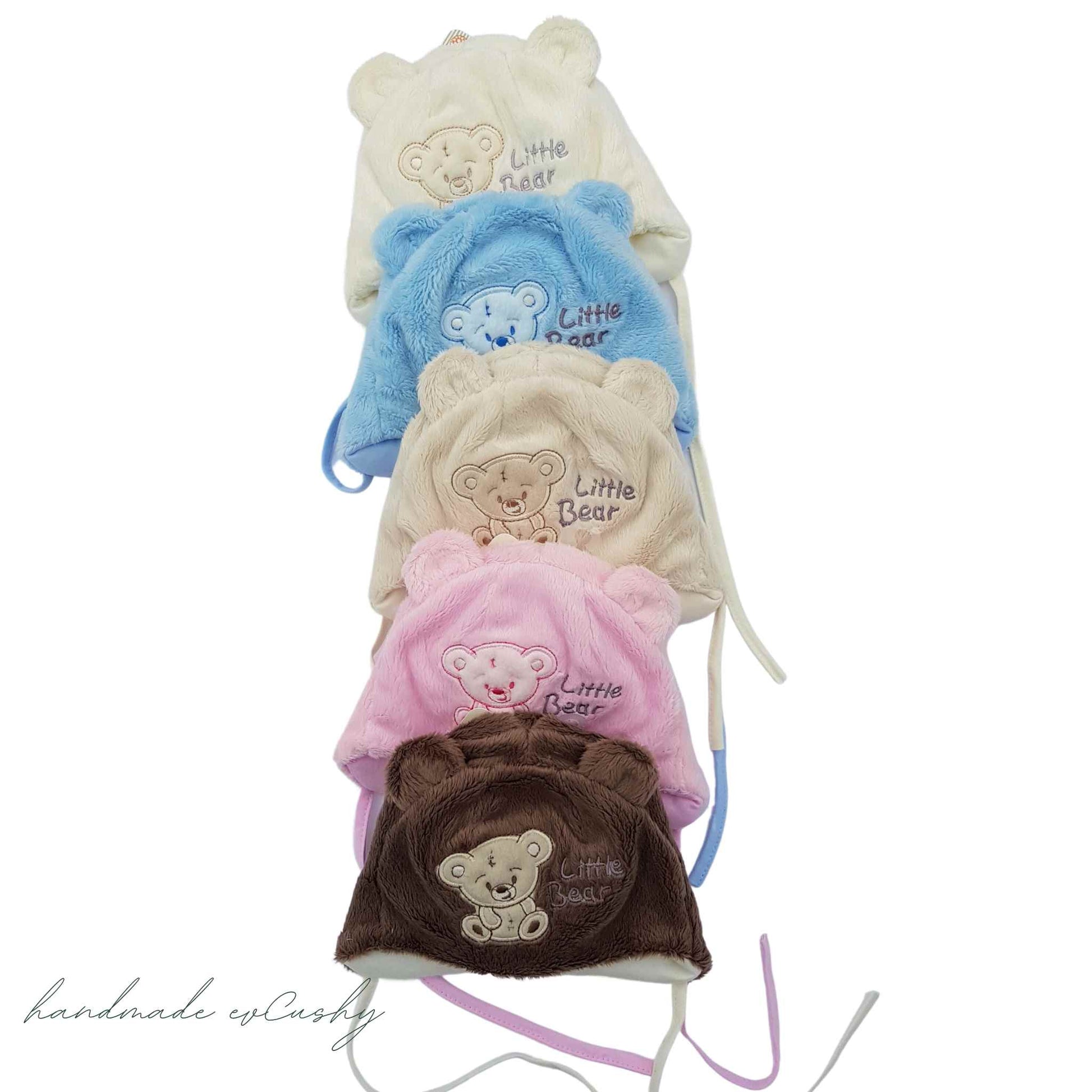 evcushy warm hats for baby premature baby pink blue cream
