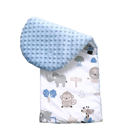 liner for baby pod evcushy 0-9 months padding  made of cotton and blue plush on reverse